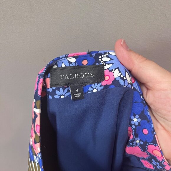 Talbots Floral Print Skirt Women's Size‎ 4 Cotton Spandex Blend Polyester Lining - Picture 4 of 5